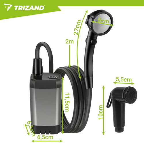 Trizand 6000mAh baterijski prijenosni tuš