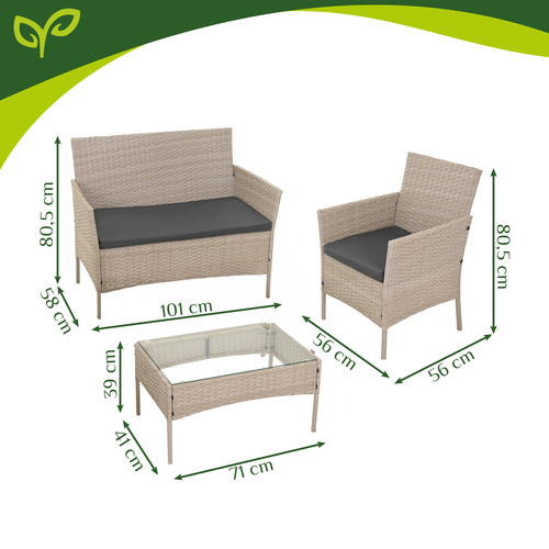 Beige namještaj za vrt od ratana - Gardlov