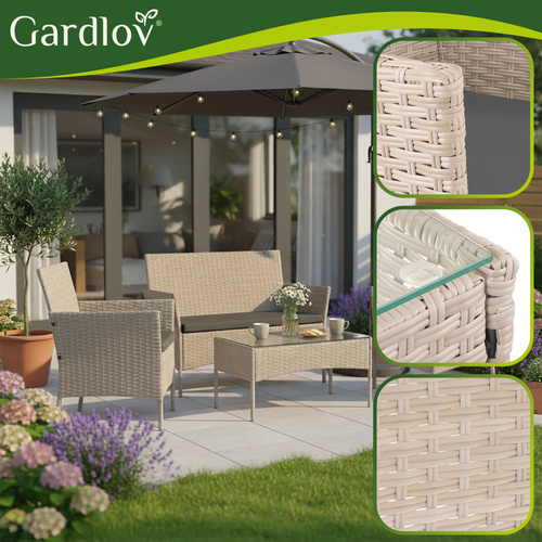 Beige namještaj za vrt od ratana - Gardlov